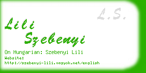 lili szebenyi business card